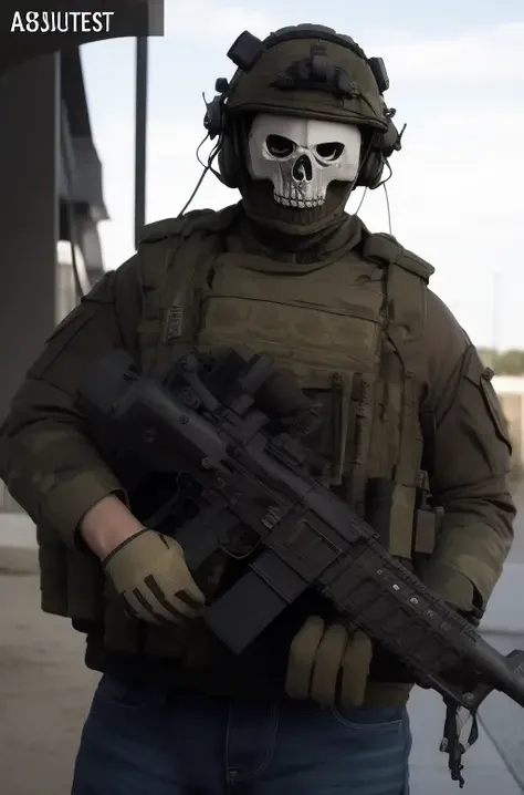 <lora:MWghost:1>, (MWghost), assault rifle,, best quality, ultra high res, (photorealistic:1.4),
