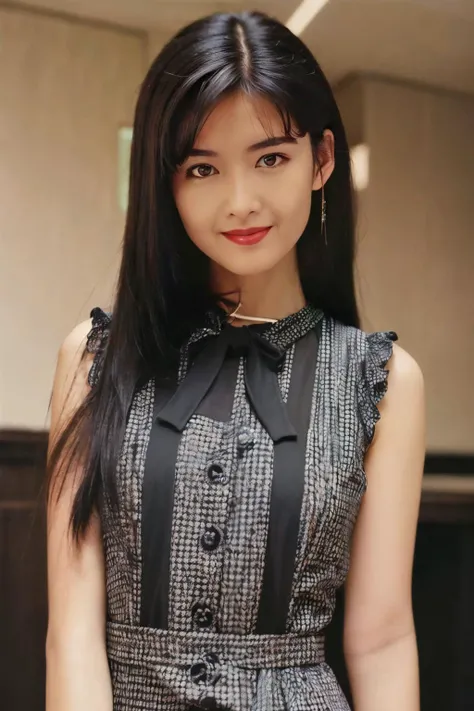 (masterpiece, best quality, highres, absurdres:1.1), 1girl, solo, realistic,photoshop \(medium\), none trigger words, chenxiaoyun,smile, black eyes ,long hair, black hair, jirai fashion,upper body,
<lora:zhouhuimin:0.9:chara>,