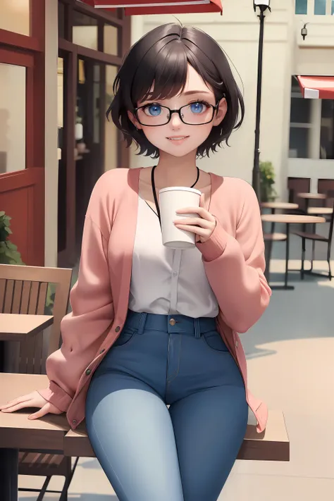 (masterpiece:1.4), (best quality), (detailed), (8k), (looking at viewer), (stifled laugh), <lora:clara_kent-07:0.6>, clara kent, blue eyes, black glasses,