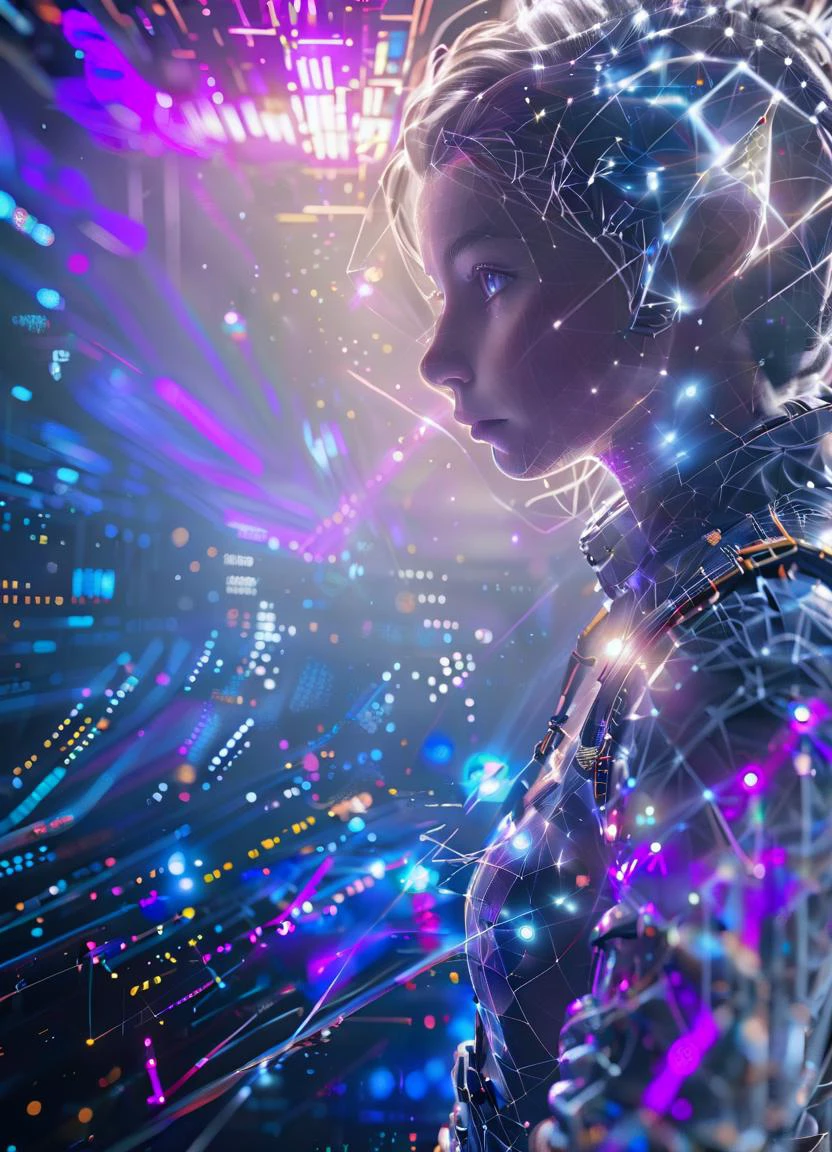 Vibrant Rim Light, Volumetric Lighting, (centered) (full body shot:1.2) <lora:dataviz_style_xl_v1:01.45> dataviz style, wearing skinny space suit on spaceship of space station in the space, beautiful eyes <lora:glowneon_xl_v1:0.5> glowneon, glowing, sparks, lightning , subsurface scattering, Photorealistic, Hyperrealistic, analog style, realistic, film photography, soft lighting, heavy shadow, light depth, dramatic atmospheric lighting, Volumetric Lighting, bright rim light, high contrast, bold edge light