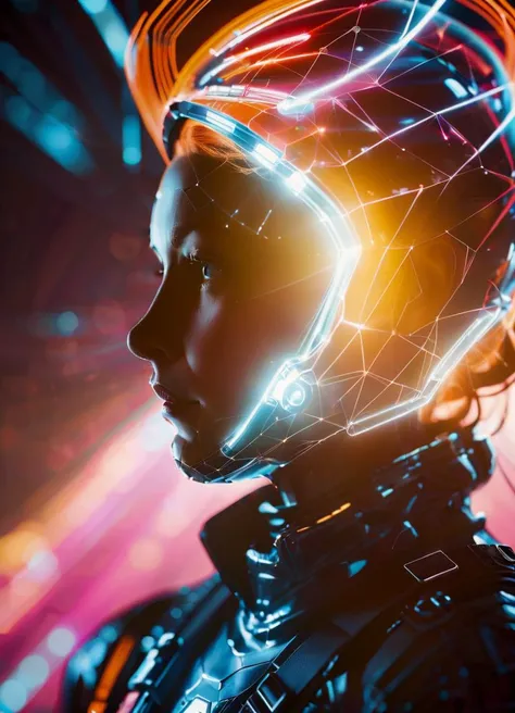 Surrealism, Vibrant Rim Light, Volumetric Lighting, <lora:dataviz_style_xl_v1:1.3> dataviz style, wearing skinny space suit on spaceship of space station in the space, beautiful eyes, ((perfect face)) , subsurface scattering, Photorealistic, Hyperrealistic, analog style, realistic, film photography, soft lighting, heavy shadow, light depth, dramatic atmospheric lighting, Volumetric Lighting, bright rim light, high contrast, bold edge light, expressive, dramatic, organic lines and forms, dreamlike and mysterious, Surrealism