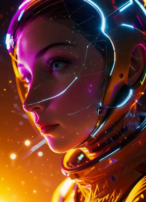 Vibrant Rim Light, Volumetric Lighting, (centered) (full body shot:1.2) <lora:dataviz_style_xl_v1:0.95> dataviz style, wearing skinny space suit on spaceship of space station in the space, beautiful eyes  <lora:glowneon_xl_v1:0.5> glowneon, glowing, sparks, lightning , subsurface scattering, Photorealistic, Hyperrealistic, analog style, realistic, film photography, soft lighting, heavy shadow, light depth, dramatic atmospheric lighting, Volumetric Lighting, bright rim light, high contrast, bold edge light