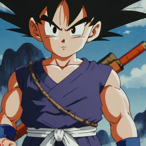 anime screencap in mnst artstyle of a son goku, hd, 4k, high-quality <lora:dragonballartstyle:1> in the style of akira toriyama