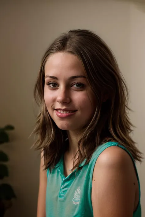 <lora:Dayanna:0.8>, full color portrait of a young woman, wearing a shirt, smile, natural light, RAW photo, subject, 8k uhd, dslr, soft lighting, high quality, film grain, Fujifilm XT3