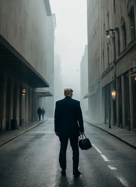 photo of sks person , Cinematic photography, movie mood, cinematic light, compelling composition, storytelling elements, conveys emotion, mood, and narrative depth, creating visually striking images that feel like still frames from a film <lora:locon_donaldtrump_v1_from_v1_64_32:1>