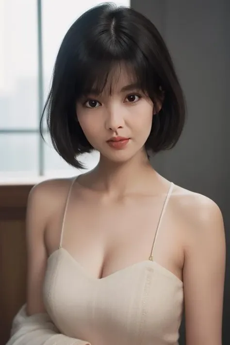 1girl,vivian chow,upper body,realistic,masterpiece,high quality,bangs