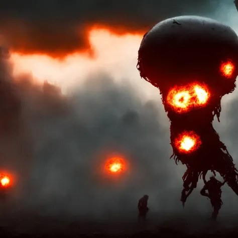 photo, [scifi|fantasy] a zombie outbreak in antarctica, (Bokeh:0.8) <lora:johnsondesuv15-e1:1>