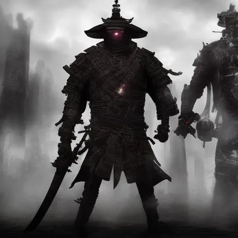 photo, [scifi|fantasy] cyber samurai <lora:johnsondesuv15-320-e1:1>