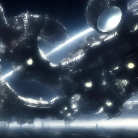 photo, [scifi|future] massive scale, space colony, cyber city, singularity in sky <lora:johnsondesuv15-320-e1:1>