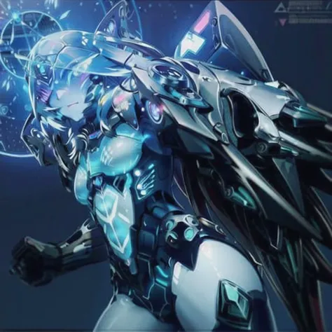 masterpiece, best quality, dramatic angle, ( Holographic, Rainbow, Opal, Vibrant Colors, Colorful), (Halo, Halos, Glowing Eyes, Gradient_Eyes, Glowing Aura, Glowing Energy, Glowing Digital Markings, Glowing Cyber Markings), (professional award-winning cinematic masterpiece), best quality, Symmetrical, Futuristic, sci-fi, aerodynamic,
Armored Core, Ammo Belt, Laser, Laser weapon, sleek and slender,
floating parts, city_lights, galaxy, giant, glowing, night, night_sky, planet, sky, snow, snowing, space, star_\(sky\), starry_sky, wings, fire, darkness, ((non-humanoid robot)), weapon, gun, cannon, military, mechanical parts, (Cyberpunk:1.3), (Luminescent particle:1.5), ,high saturation,low brightness,
Crystal Metal, neon panels,
black metal, red metal, with blue metal metallic accents
<lora:R_Technotrex_V10:1>
<lora:Body_GlassHair_V1:0.2>