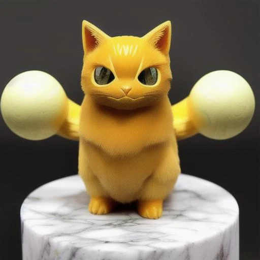 Pokemodel ChromaV5. (A Glossy marble statue of MAXWELL THE CAT made of gold, ivory and onyx, with (shiny eyes made of precious emerald gemstone:1.0) and glossy fur by GOLDENGLASS :1.1) , stretching his legs on a marble pillar, starring in the role of (Pokemodel:1.3) in ChromaV5 style