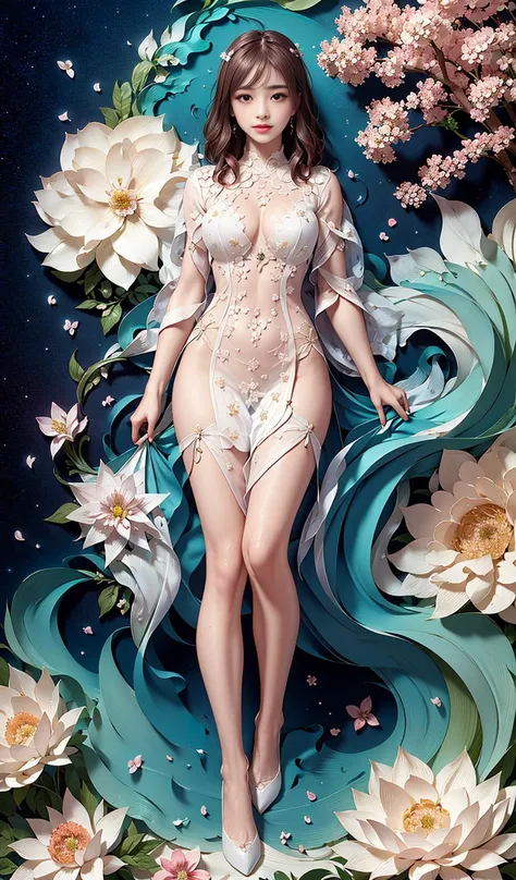 open legs, pubic hair view, 1 sexy girl in transparent forest clothes, Flowers, leaves, Mandala, fractal, Full female body, Mandala and flower tattoos, seductive pose, well detailed art, beautiful breasts, bare chest, open trans..close-up of a woman in a white dress with a flower on her head, anime character; full body art, Rossris sakimimichan, Rossris 1. 0, anime goddess, fantasy outfit, :: Rossris, Rossris digital painting, Rossris 2. 5, Rossris 2. 0, wlop Rossris, Rossris cartoon vibrant
