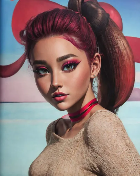 arianagrande turtleneck sweater dress, lipstick, eyeliner, eye shadow <lora:dali69:1>dali69 daliportrait
<lora:add_detail:1>