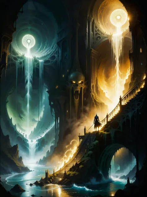 <loractl:envybetterhiresfixxl01-xl:0.0:hr=1.0> <lora:add-detail-xl:2.0> <lora:xl_more_art-full-xl:0.6> <lora:lyco-style-envydramaticlightingxl01_digital_art-xl:0.4> <lora:rmsdxl_enhance-xl-by_rmada:2.4> famous artwork by (kay nielsen:1.2) and (christopher shy:1.2), rearranging time, in the glaring golden mouth of ruin, we reenact the life, boanet precreates in their glowing gape, their dislocating bite, to become the law of all our endeavors, gutting our belief to reel us, everyone of our memories gone, ultra detailed