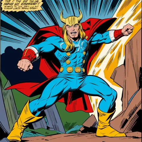 <lora:jackkirbyv2:1> in the style of jack kirby, thor
