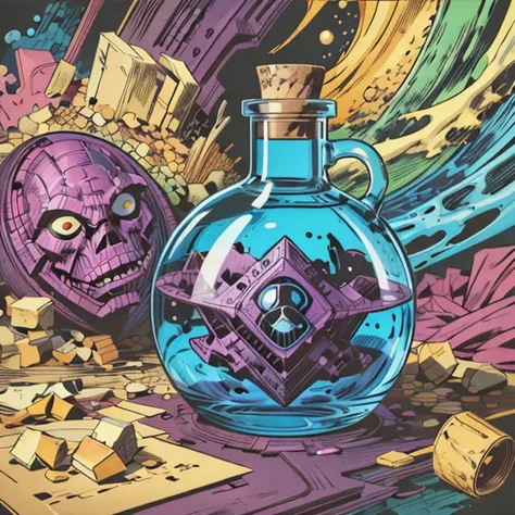 <lora:jackkirby1960s:1> vector-art-comic-illustration-in-the-style-of-jackkirby60 <lora:Potion Craft_1069016:0.8> potion (inked-original-art:1.2)-(lineart:1.31)-(fine-details:1.3)-limited-palette <lora:add_detail:0.5> <lora:realistic:.4> <lora:GoodHands-beta2:0.8>