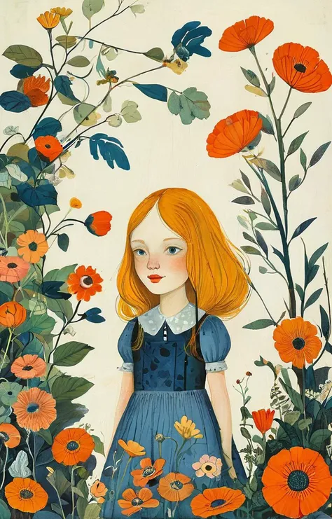 masterpiece,best quality,<lora:tbh143-sdxl:0.7>,patten,computer,flowers,illustration,style of Alice Provensen,