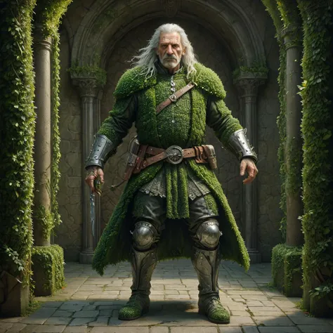 <lora:Hedge_Row_Style_SDXL:1> mad-hecke, full body, old man, muscular, 70 year old, crazy happy, angry unstable, intense look, long white hair, medieval Cronenberg, dungeon, fitness, studded leather armor, 8k ultra detailed, alphonse mucha, Donatio Giancola