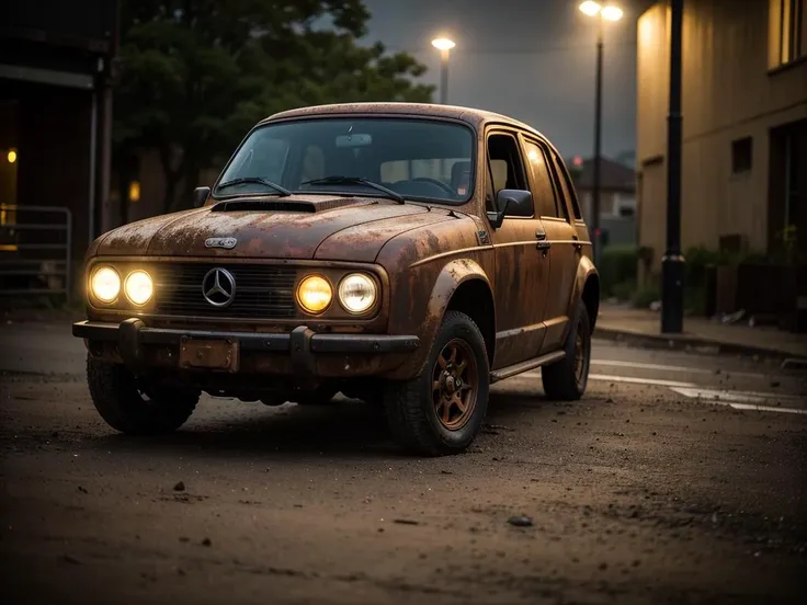 RAW photo, a portrait photo of
rusty steampunk car, survival, post-apocalyptic, cyberpunk, outdoors, night, destruction, urban decay,
(high detailed skin:1.2), 8k uhd, dslr, soft lighting, high quality, film grain, Fujifilm XT3
