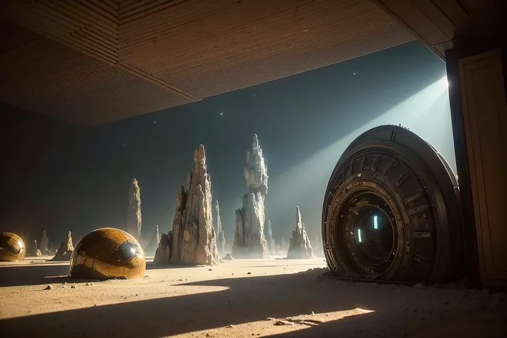 (best quality, masterpiece:1.3),
A highly detailed scifi illustration,
alien planet base interior,
luminosity,
stingy geometric forms prevails