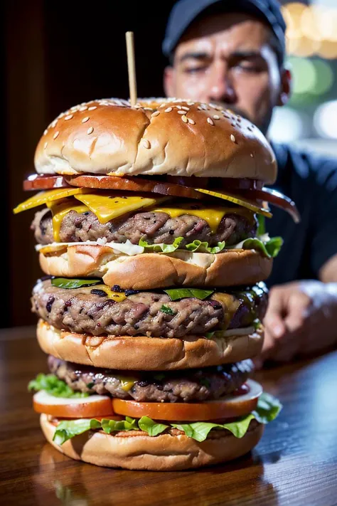 (((crying desperate))) man looking at his (((burger))) with passion and love, a lot of drama, (detailed facial features),
intricate detailed background, dreamy, drawing, trending on artstation, UHD, (((by Laurel D Austin))):1.8, atmosphere, luminosity, front lighting,
<lora:Burger photo_v01-000006:0.75>