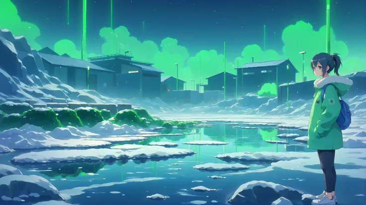 anime style, Algae Bloom Ponds<lora:EnvyArcticXL01:1>