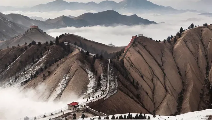 (masterpiece, best quality:1.2), shukezouma, negative space,shuimobysim,a painting of a landscape with pine tree and mountains in the background, badashanren, landscape, a painting, ancient china painting ,traditional chinese ink painting,<lora:Moxin_10:0.35> ,<lora:Moxin_Shukezouma10:0.65>,(waterfall:1.15), cloudy sky, (The red sun is behind the clouds:0.8),Great river,(Red-crowned crane:1.2), greatwall,<lora:greatwall:0.65>