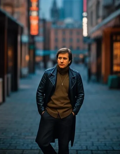 epic realistic, a man standing in street, Moskov, (big city:1.3), <lora:MironovV2:0.8> <lora:LowRA:0.6>, faded, (neutral colors:1.2), art, (hdr:1.5), (muted colors:1.1), (pastel:0.2), hyperdetailed, (artstation:1.4), warm lights, dramatic light, (intricate details:1.2), vignette, complex background, rutkowski