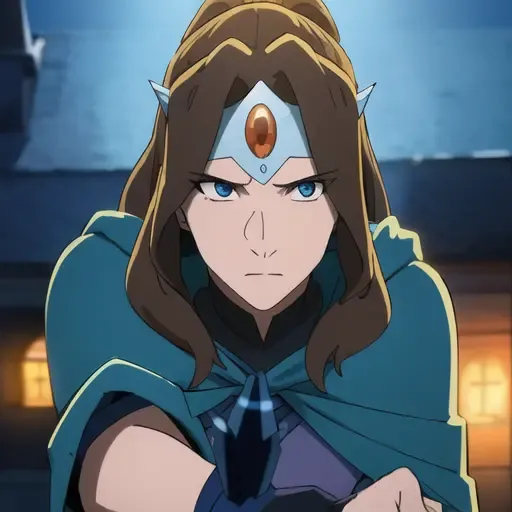 woman, <lora:MiranaAOM:0.7>, image of mirana, blue hood, on roof, running, beautiful, lush, vibrant, dark, dramatic lighting, photorealistic, 8k, hyper detailed, best quality, masterpiece, hoding arrow