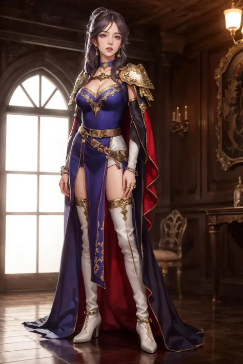 highres,absurdres,masterpiece,best quality,original,extremely detailed CG,extremely detailed wallpaper,perfect lighting,looking at viewer,bare hands,standing on stage,1girl,blurry background,
<lora:victoria-nvwls-v1:0.7>,victoria,horns,tiara,veil,black bodysuit,shoulder armor,long sleeves,cleavage cutout,black gloves,black overskirt,black pants,<lora:GoodHands-beta2:1>,