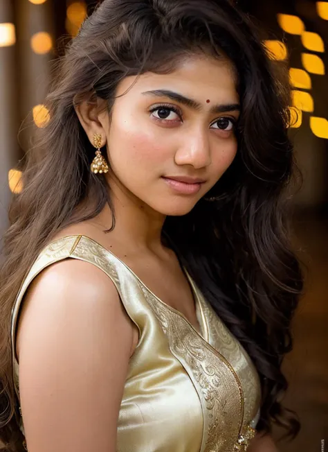 portrait of skswoman, :p , wearing prom dress , with honey blonde Asymmetrical haircut , background barn epic (photo, studio lighting, hard light, sony a7, 50 mm, matte skin, pores, colors, hyperdetailed, hyperrealistic), <lyco:Sai Pallavi:1.1>