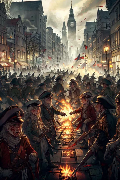 (masterpiece), best quality, expressive eyes, perfect face BRAKE (((background, destroyed city, city defense, barricades,))) BRAKE Warsaw rise Do you remember when, when the Nazis forced their rule on Poland 1939 and the allies turned away From the underground rose a hope of freedom as a whisper City in despair, but they never lost their faith Women, men and children fight They were dying side by side And the blood they shed upon the streets Was a sacrifice willingly paid Warsaw city at war Voices from underground, whispers of freedom 1944 help that never came Calling Warsaw city at war Voices from underground, whispers of freedom Rise up and hear the call History calling to you, 'Warszawo, walcz!' Spirit soul and heart In accordance with the old traditions 1944 still the allies turn away Fighting street to street In a time of hope and desperation Did it on their own and they never lost their faith Women, men and children fight They were dying side by side And the blood they shed upon the streets Was a sacrifice willingly paid Warsaw city at war Voices from underground, whispers of freedom 1944 help that never came Calling Warsaw city at war Voices from underground, whispers of freedom Rise up and hear the call History calling to you, 'Warszawo, walcz!' All the streetlights in the city Broken many years ago Break the curfew, hide in sewers Warsaw, it's time to rise now All the streetlights in the city Broken many years ago Break the curfew, hide in sewers Warsaw, it's time to rise now Warsaw city at war Voices from underground, whispers of freedom 1944 help that never came Calling Warsaw city at war Voices from underground, whispers of freedom Rise up and hear the call History calling to you, 'Warszawo, walcz!', MusketPunkAI, <lora:MusketPunkAI:1>
