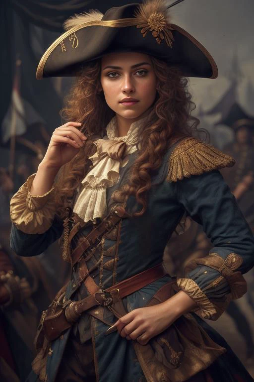(full shot, full body), (<lora:MusketPunkAI:0.7>, MusketPunkAI, woman, 1girl ,<lora:matWomen_v3:-1> woman) BREAK photorealistic, shot by Steven Spielberg, (full body), masterpiece, HDR, best quality, skin pores, intricate detail, detailed face_and_eyes, realistic human hands, sophisticated detail, realistic lighting, centerfold, 8k