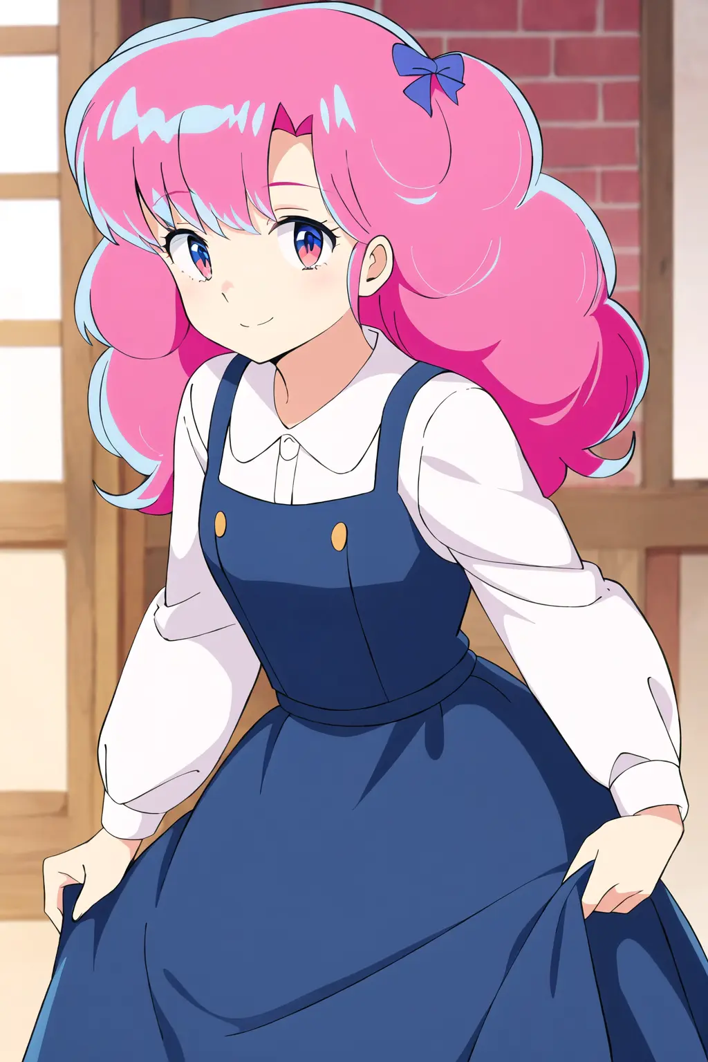 UruRan, 1girl, dress, smile