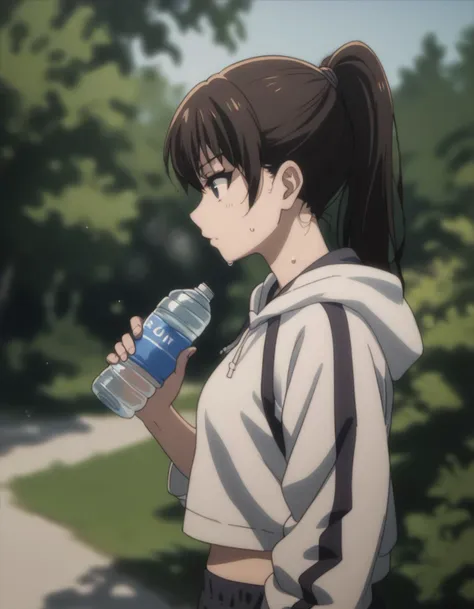 score_9,  score_8_up, score_7_up, <lora:fighter-gs-ponyxl-000015:1> gsfghtr, sweat, streetwear, water bottle,
1girl, from side, outdoors