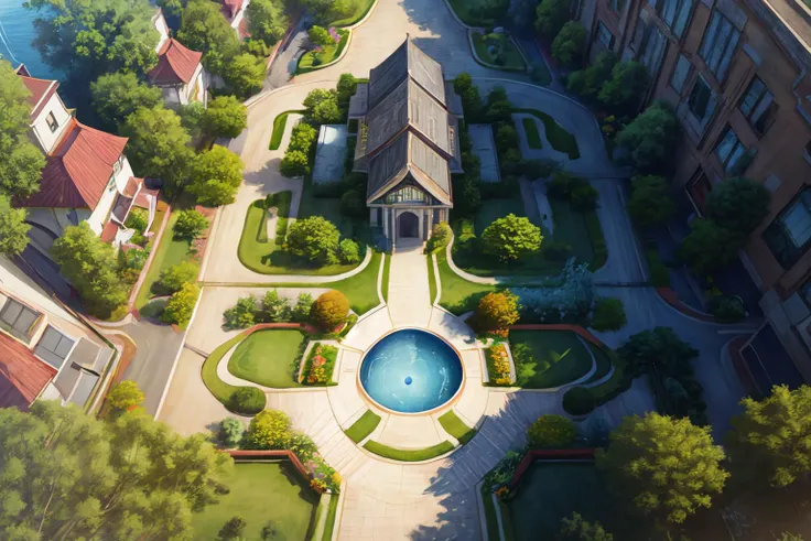 8k , masterpiece, illustrate art, hyper sharpness, high detailed, cgi, anime style, vray, radiosity,
<lora:XSArchi_110:1>, english country house style, Birdâs-eye view, flowers garden, sculpture, pond, street, jungle, <lora:more_details:0.75>, <lora:JW:0.5>