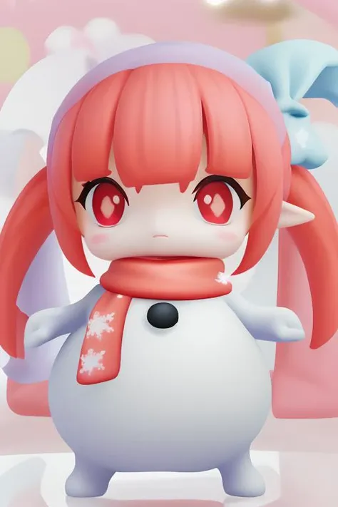 best quality, ultra high res,prefect anatomy,
(a girl has a head and the body of a snowman),standing, chibi,(scarf:1.2), sfw,red,
teary-eyed
 <lora:gai:1>
<lora:blindbox_V1Mix:1>