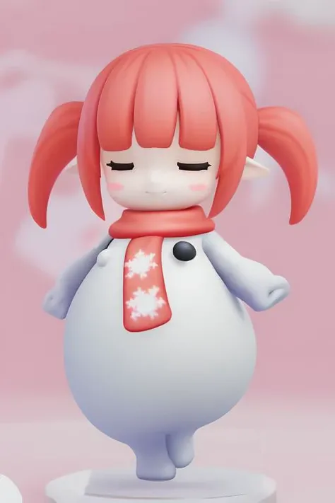 best quality, ultra high res,prefect anatomy,
(a girl has a head and the body of a snowman),standing, chibi,(scarf:1.2), sfw,red,
closed mouth,smile, closed eyes
<lora:gai:1>
<lora:blindbox_V1Mix:1>