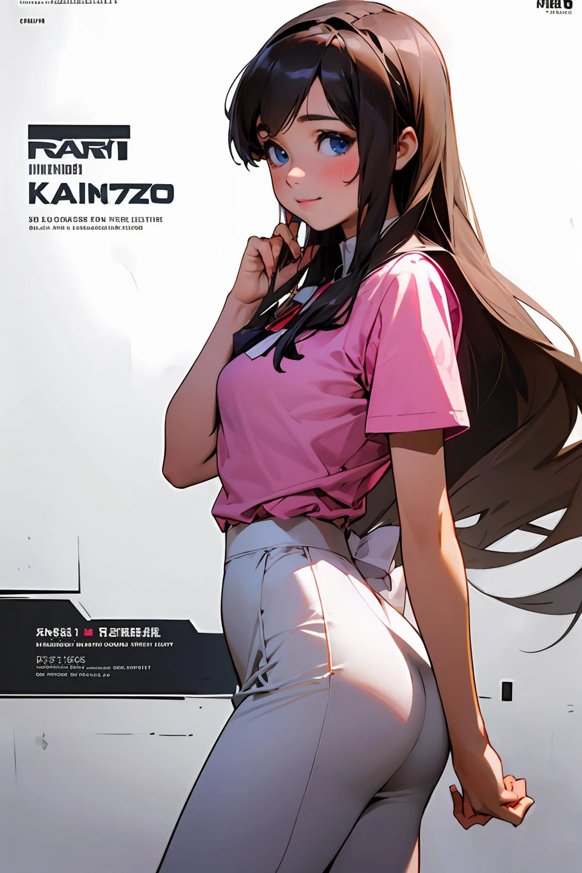 8k high quality detailed,highres,anime,comic,detailed image,
(an illustration of a age girl posing,(an illustration of girl,teengirl)),(magazine_illustration),
(,kamio misuzu,1girl,long hair,blonde hair,long side hair,white bow in hair,blue eyes,medium breasts),(Friendly Smile),detailed_face,
((ass):0.8),
((, ruanyi0153,d.va \(overwatch\),bunny print,english text,pink shirt,pencil skirt,white_pantyhose):0.85),(,realistic clothing texture,realistic_skin_texture),<lora:kamio misuzu:0.6>,<lora:0153 D.VA DLC_v1:0.6>,<lora:more_details:0.2>