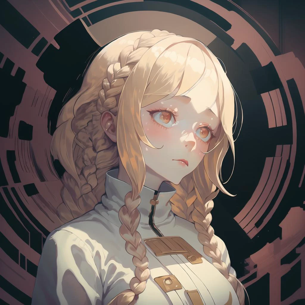 masterpiece, best quality, 1girl, floating, long hair, braid, gold hair, big eyes, detailed eyes, pretty face, sophisticated hairstyle, naked, exhausted, <lora:Broken-15:1> void <lora:nvdreampunk:0.95> nvdreampunk, abstract surrealism, prisoner of time, interdimensional prison <lora:Dreamwave v3:1> dreamwave, aesthetic, full body