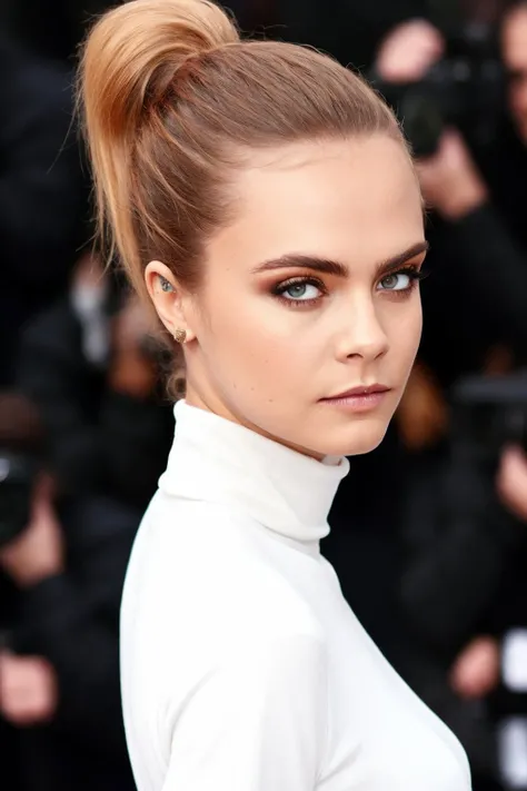 <lora:Cara Delevingne:0.75>,ponytail,crdl,turtleneck,jeans,at distance,cinematic,