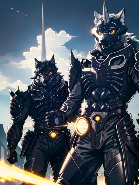 male, handsome, powerful muscular body, breathtaking beauty, pure perfection, unforgettable, impressive, chiaroscuro, vivid colors, dynamic perspective, side lighting, rim lighting, (highly detailed), (Masterpiece), 8K CGI video game, (masterpiece:1.3), (best quality:1.5), anthro, (muscular), old, aged up, dynamic lighting, color grading, cinematic lighting, 8K, hi-fi, (perfect proportions:1.2),
luminous reflections, rtx on, subspace scattering, (subsurface scattering:1.1), dynamic hdr tone mapping, (volumetric lighting:1.2), (screenspace reflection:0.7), (Physically-Based Rendering:1.35), (Unity Wata environmental lighting:0.4), maximal attention to correctness and detail,
black leather body suit, polished black armor, a wolf headed man in black armor with a horned wolf face helmet, black metal armor, grey wolf, grey body, grey skin, grey fur, villain, glowing yellow eyes, long white hair, wolf face helmet, wolf face mask, single horn on forehead, powerful muscular warrior like body, opened armored leather long jacket, thick arms, thick legs, wide thick chest, large pecs, abs,
<lora:ZenAku(PowerRangersWildForce)(AD):0.85>