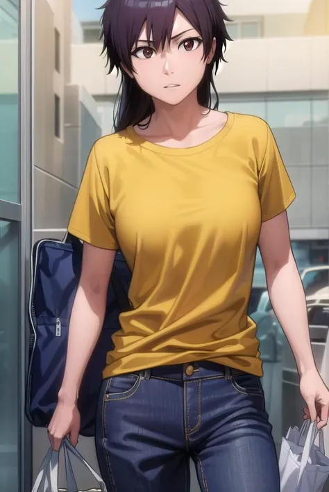 tatsuki, <lyco:tatsuki-lyco-nochekaiser:1>,
tatsuki, short hair, black hair, long hair, (brown eyes:1.5),
BREAK t-shirt, shirt, yellow shirt, short sleeves, pants, purple pants,
BREAK looking at viewer, upper body, full body, cowboy shot,
BREAK indoors,
BREAK <lyco:GoodHands-beta2:1>, (masterpiece:1.2), best quality, high resolution, unity 8k wallpaper, (illustration:0.8), (beautiful detailed eyes:1.6), extremely detailed face, perfect lighting, extremely detailed CG, (perfect hands, perfect anatomy),