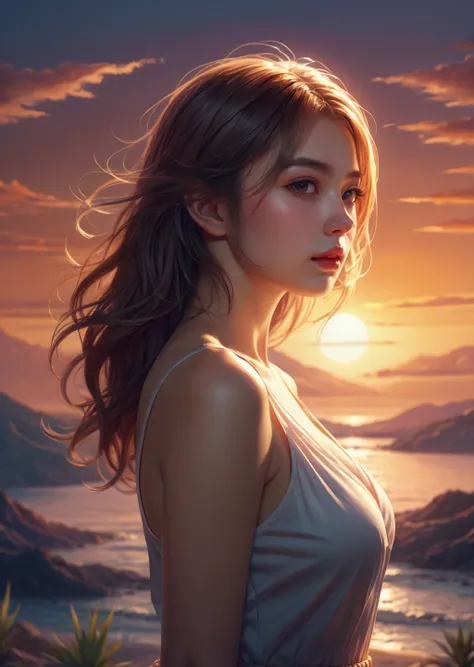 1girl,
sunset
dramatic lighting
shadow
key visual, vibrant,   highly detailed
by Artgerm