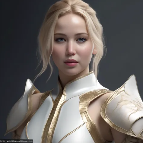 JenniferLawrence,<lora:JenniferLawrenceSDXL:1>,portrait,female, intricate dressed in white and silver armor with gold details;pursed lips like the dragon-lobster&tintricate stunning eyes. By Stanley Artgerm Lau highly detailed skinato Yamamoto very coherent symmetrical artwork high detail 8k resolution octane render unreal engine cinematic smooth sharp focus concept art masterpiece by Rembrandty Xaver winterhalter trending on cgsociety dramatic lighting closeup macro headshot portrait photography model full body mid shot low angle uhd 4K UHD illustration epic character design digital painting DnD hyperdetailed DeviantArtStation Eka da