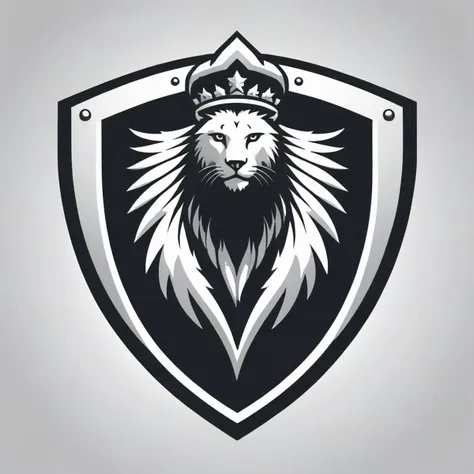 vector logo, guard shield, airborne, <lora:Logo_of_Special_Forces:1>, monochrome