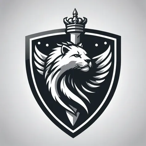 vector logo, guard shield, airborne, <lora:Logo_of_Special_Forces:1>, monochrome