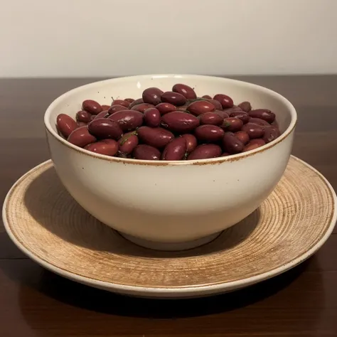 a white ceramic bowl filled to the brim with red kidney beans