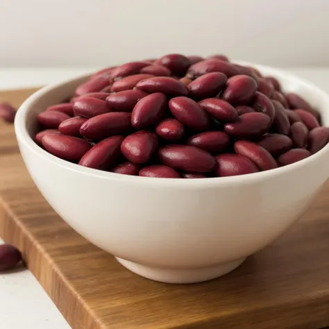 a white ceramic bowl filled to the brim with red kidney beans
