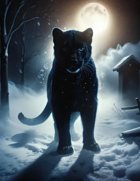 style by (Clay Mann:2.5),unique realistic (fluffy cute snow-panther puppy:1.8) phantasmagoria, Christmas Night Atmosphere,Dynamic Angle,Dramatic Lighting,strom-snowfall detailed winter masterpice,digital painting <lora:ral-ertmsphr:1> ral-ertmsphr